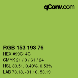 カラーコード: RGB 153 193 76 | qconv.com
