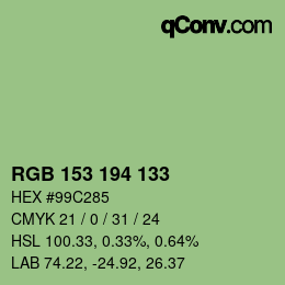 Color code: RGB 153 194 133 | qconv.com