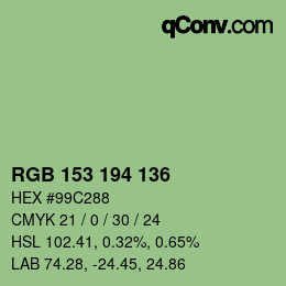 Farbcode: RGB 153 194 136 | qconv.com
