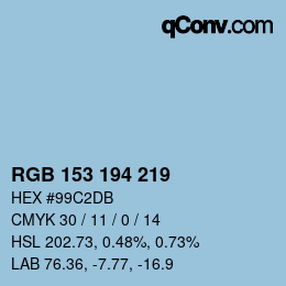 Color code: RGB 153 194 219 | qconv.com