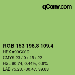 カラーコード: RGB 153 198.8 109.4 | qconv.com