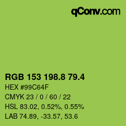 カラーコード: RGB 153 198.8 79.4 | qconv.com