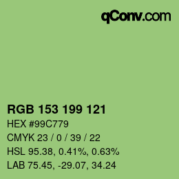 カラーコード: RGB 153 199 121 | qconv.com