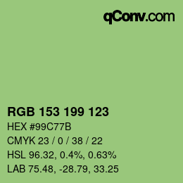 Farbcode: RGB 153 199 123 | qconv.com