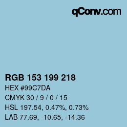Color code: RGB 153 199 218 | qconv.com