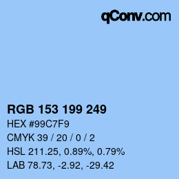 Color code: RGB 153 199 249 | qconv.com