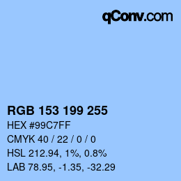 Color code: RGB 153 199 255 | qconv.com