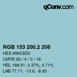 Color code: RGB 153 200.2 208 | qconv.com