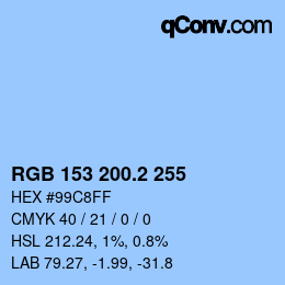 Color code: RGB 153 200.2 255 | qconv.com