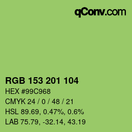 Color code: RGB 153 201 104 | qconv.com