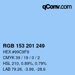 カラーコード: RGB 153 201 249 | qconv.com