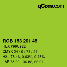 颜色代码: RGB 153 201 45 | qconv.com
