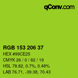 Color code: RGB 153 206 37 | qconv.com