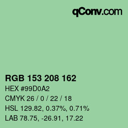 Color code: RGB 153 208 162 | qconv.com
