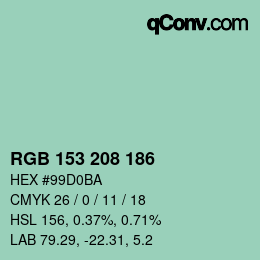 Color code: RGB 153 208 186 | qconv.com