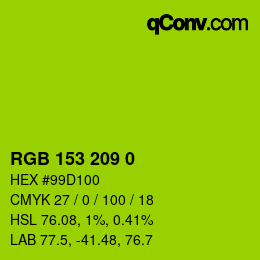 Color code: RGB 153 209 0 | qconv.com