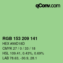 Color code: RGB 153 209 141 | qconv.com