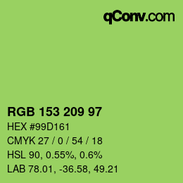 颜色代码: RGB 153 209 97 | qconv.com