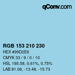 Color code: RGB 153 210 230 | qconv.com