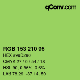 颜色代码: RGB 153 210 96 | qconv.com
