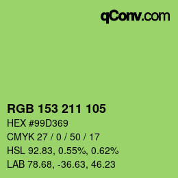 カラーコード: RGB 153 211 105 | qconv.com