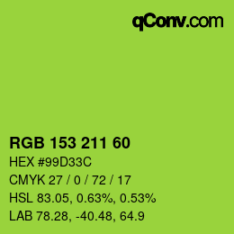 Farbcode: RGB 153 211 60 | qconv.com