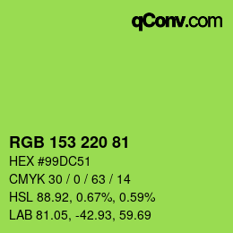 Código de color: RGB 153 220 81 | qconv.com