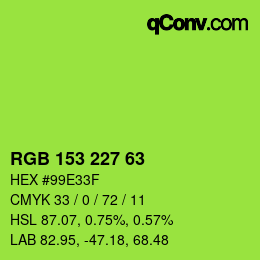 Color code: RGB 153 227 63 | qconv.com