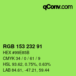 Color code: RGB 153 232 91 | qconv.com