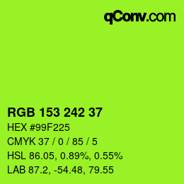 カラーコード: RGB 153 242 37 | qconv.com