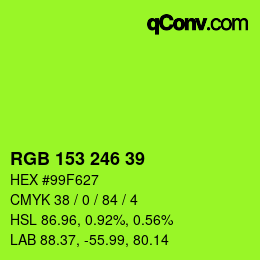 Color code: RGB 153 246 39 | qconv.com