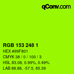 Color code: RGB 153 248 1 | qconv.com
