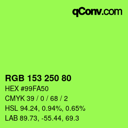 Color code: RGB 153 250 80 | qconv.com