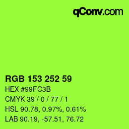 Color code: RGB 153 252 59 | qconv.com