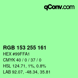 Color code: RGB 153 255 161 | qconv.com