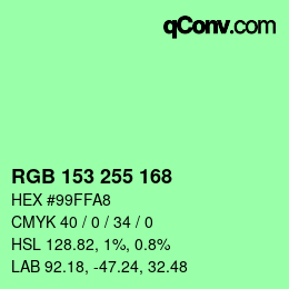 Color code: RGB 153 255 168 | qconv.com