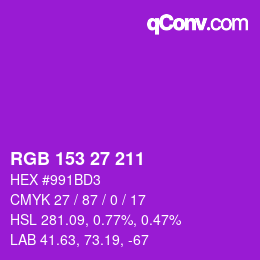 Color code: RGB 153 27 211 | qconv.com