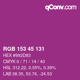 Color code: RGB 153 45 131 | qconv.com