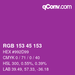 Color code: RGB 153 45 153 | qconv.com