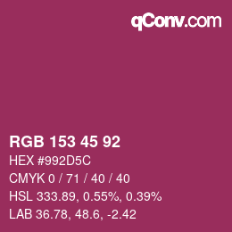 カラーコード: RGB 153 45 92 | qconv.com