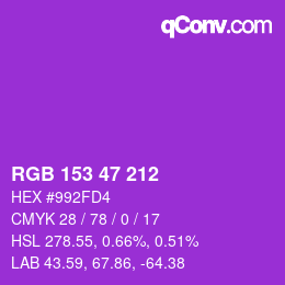 Color code: RGB 153 47 212 | qconv.com - big