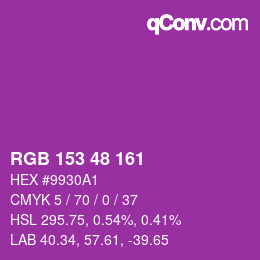 颜色代码: RGB 153 48 161 | qconv.com
