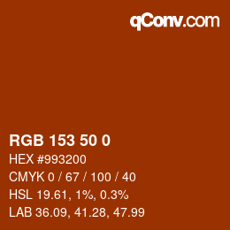 Color code: RGB 153 50 0 | qconv.com