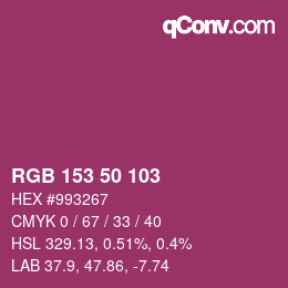 カラーコード: RGB 153 50 103 | qconv.com
