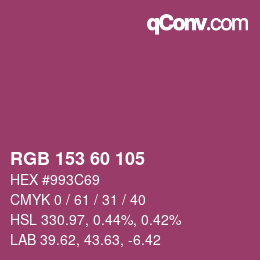 Color code: RGB 153 60 105 | qconv.com