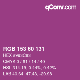 Color code: RGB 153 60 131 | qconv.com
