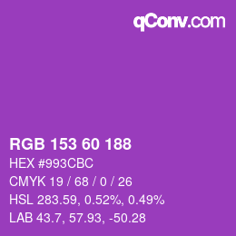 颜色代码: RGB 153 60 188 | qconv.com