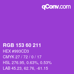 颜色代码: RGB 153 60 211 | qconv.com