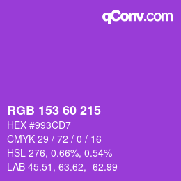 カラーコード: RGB 153 60 215 | qconv.com