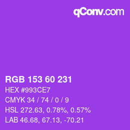 颜色代码: RGB 153 60 231 | qconv.com